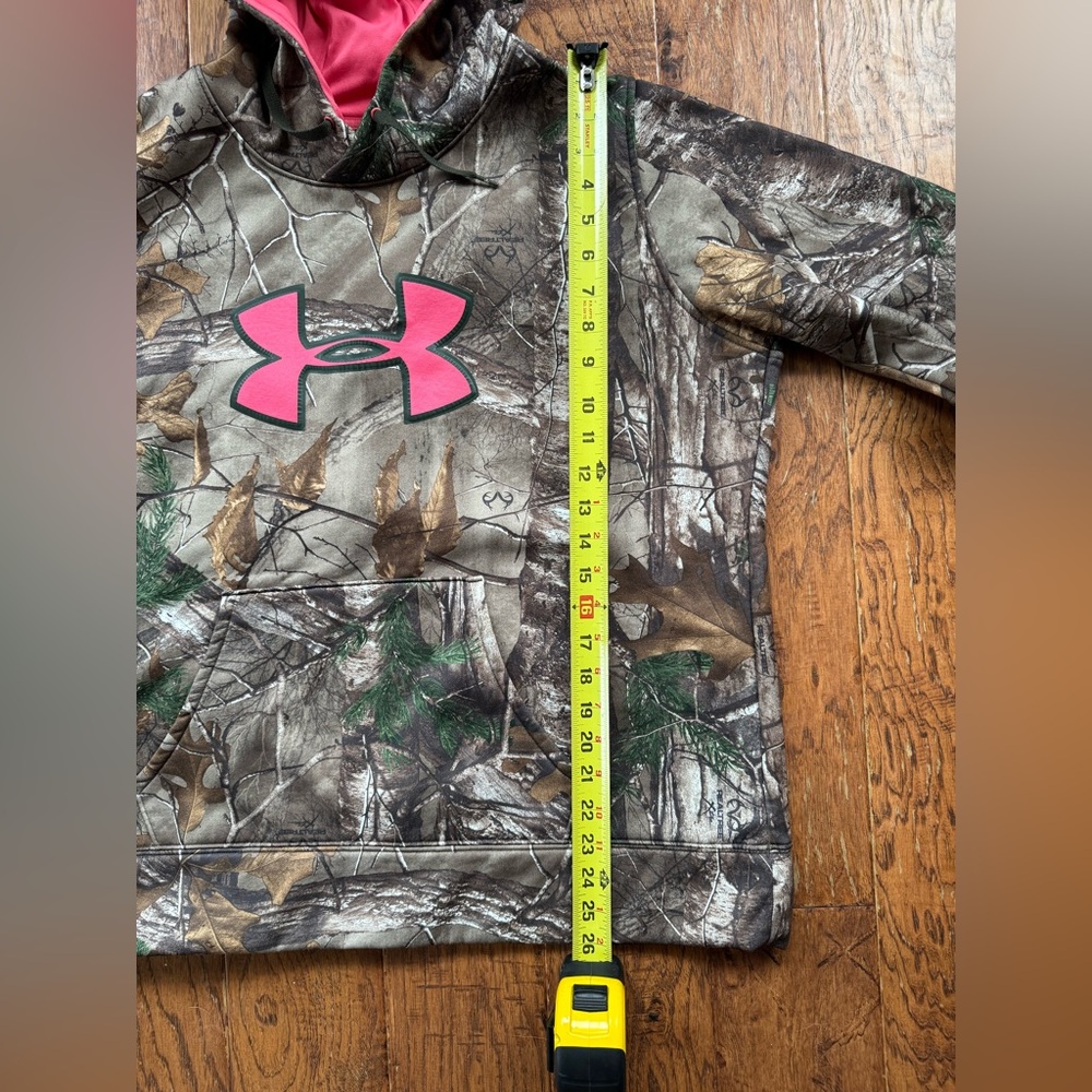 Under Armour Camo Hoodie with Pink Logo Womens XL - Picture 4 of 5